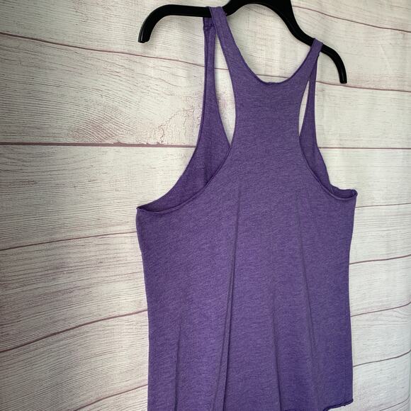 Next Level Apparel Purple Racerback Tank Too WORLD'S OKAYEST RUNNER Size XL - Picture 14 of 16